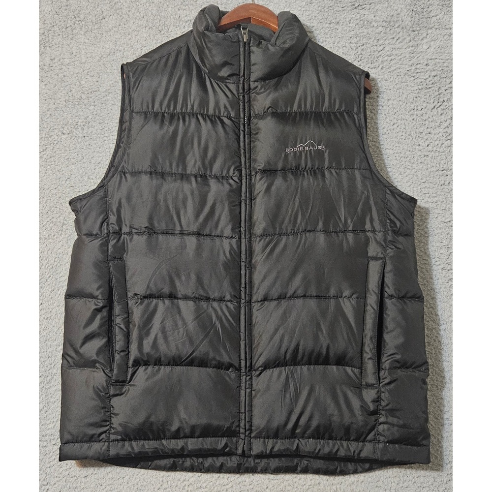 Eddie Bauer Mens Goose Down Puffer Vest Black Men's Size Medium